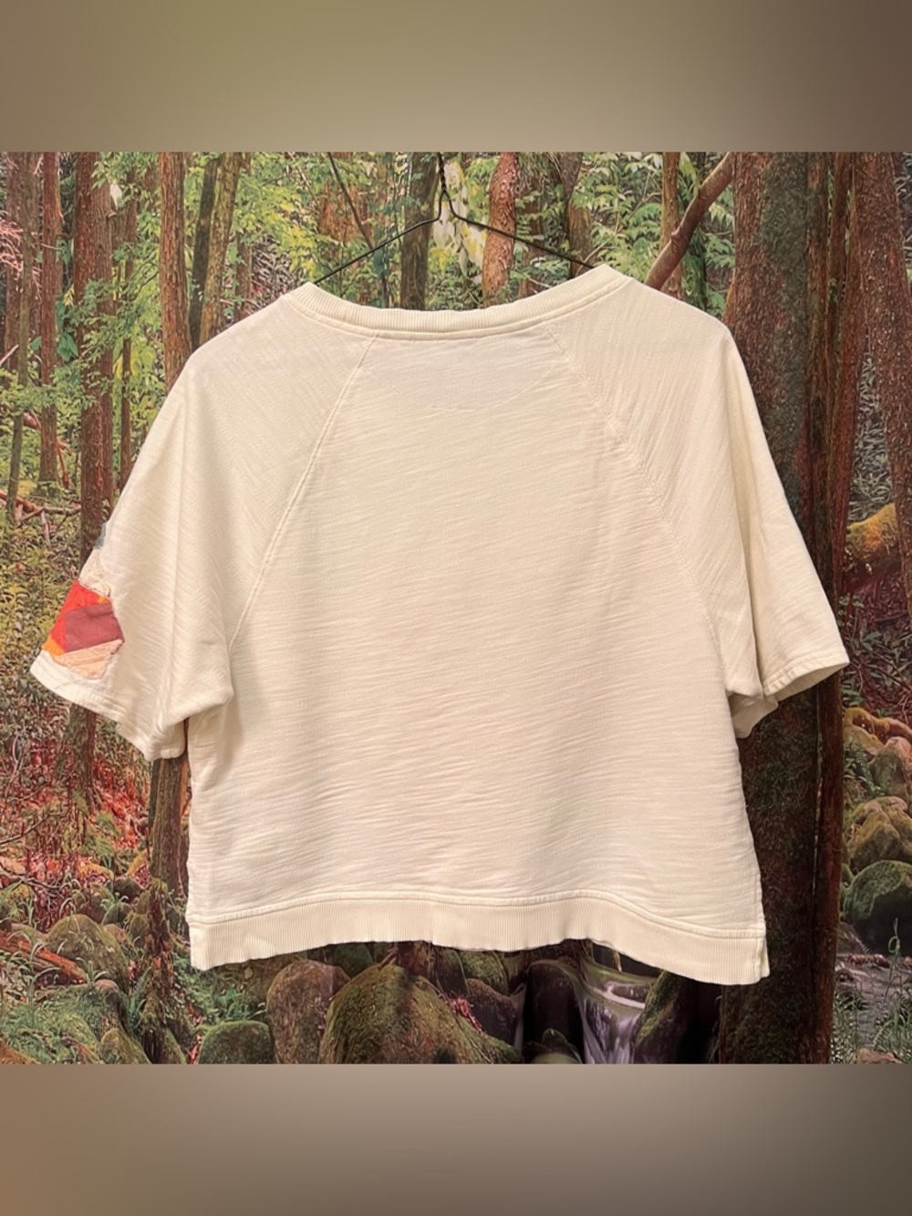 Anthropologie Postmark Boho Patchwork Quilted Boxy Sweatshirt Top S - Picture 10 of 15